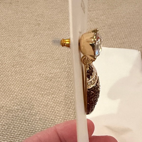 J. Crew Pavé Football Earrings/NWT - Picture 8 of 10